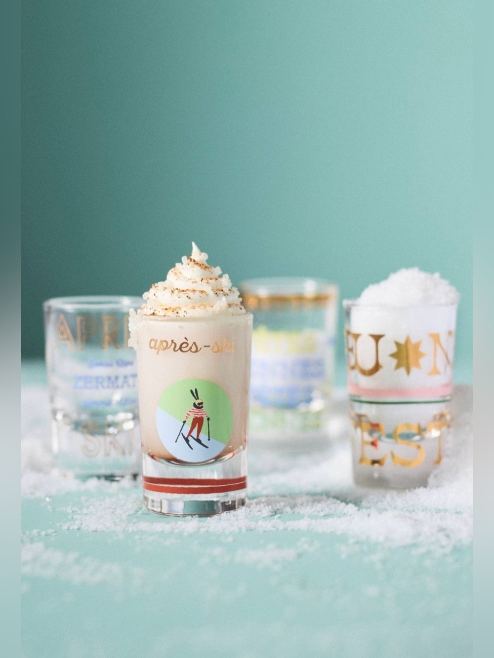 Anthropologie Après Ski Shot Glasses, Set of 4